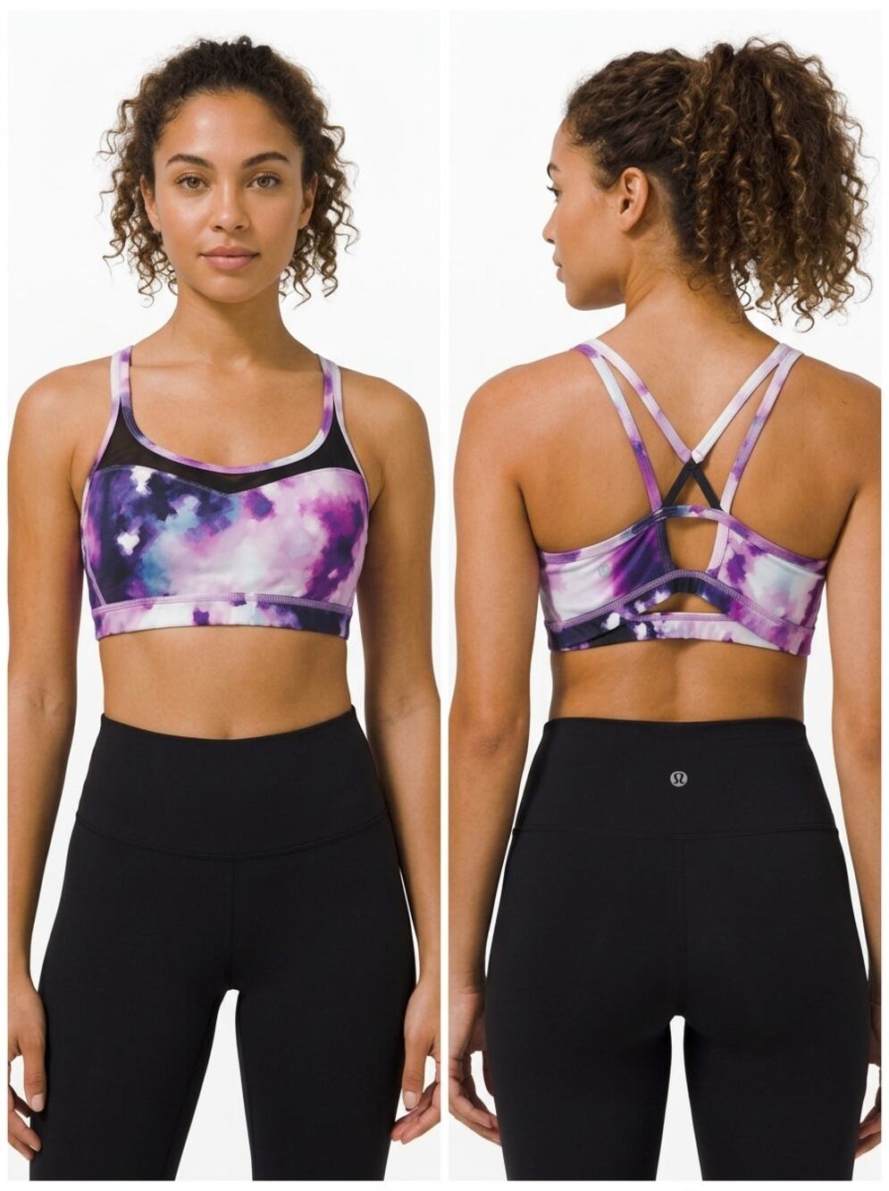 Lululemon Free To Be Wild Galaxy Tie Dye Sports Bra Women See Measurements